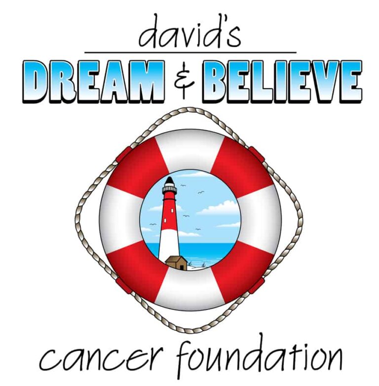 David's Dream and Believe Cancer Foundation White Logo